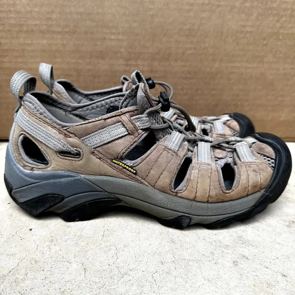 Keen Newport Sport Sandals Closed Toe Lace Up Water Hiking Leather Brown 9.5